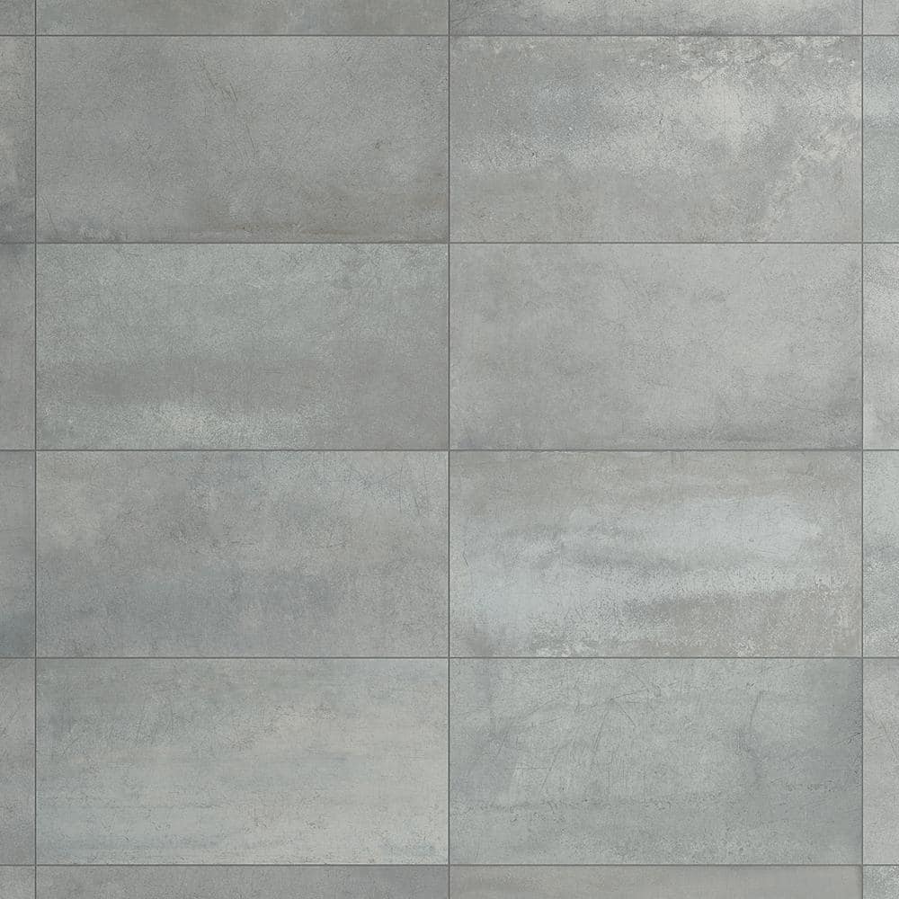 Large Format Gray Matte Porcelain Rectangular Wall and Floor Tile