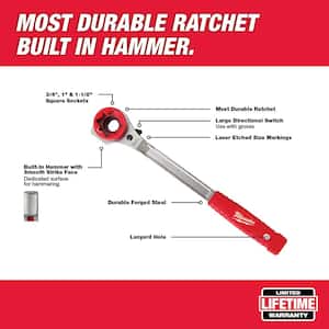 Linemans High Leverage Ratcheting Wrench with 9 in. Linemans Pliers with Crimper