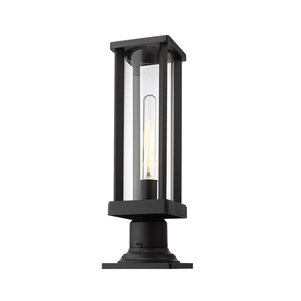 Glenwood 16 in. 1-Light Black Aluminum Hardwired Outdoor Weather Resistant 