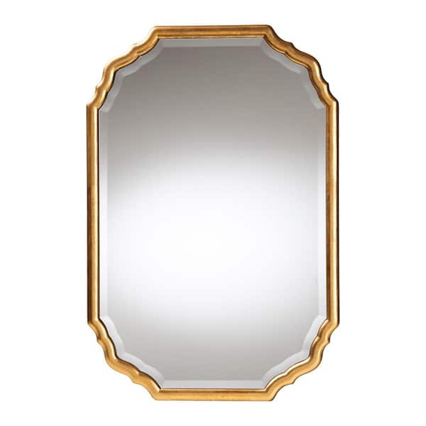 Baxton Studio Pacino Antique Goldleaf 35.4 in. W x 24 in. H Mirror