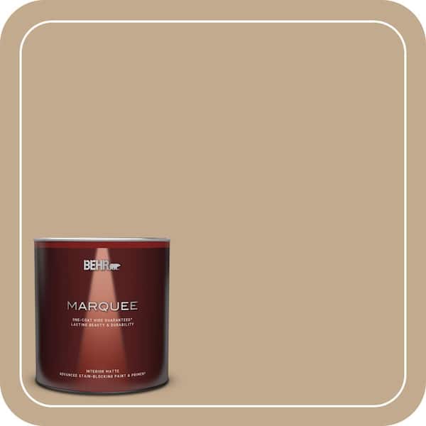 BEHR MARQUEE 1 qt. #BXC-07 Palomino Tan Matte Interior Paint & Primer