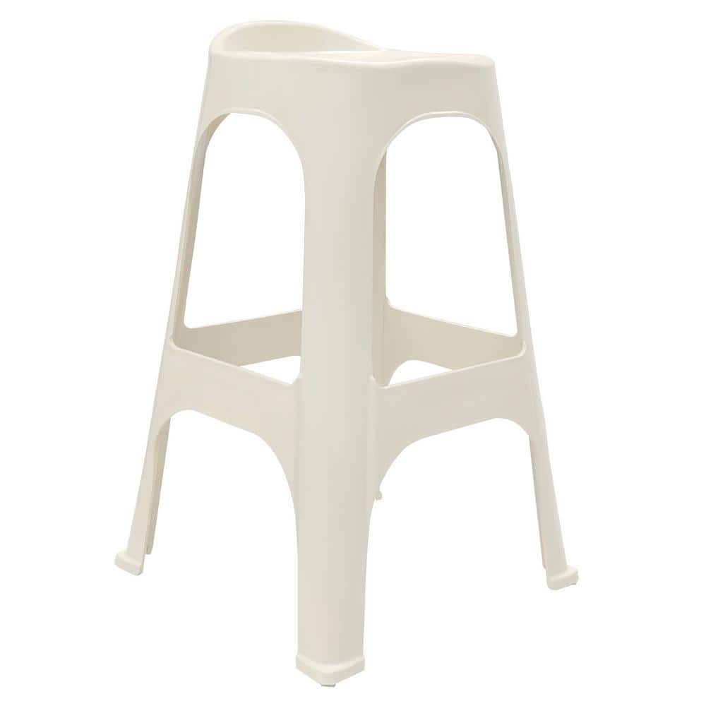 Adams Manufacturing 30 In Realcomfort White Resin Outdoor Bar Stool Set Of 2 8350 48 3702 The Home Depot