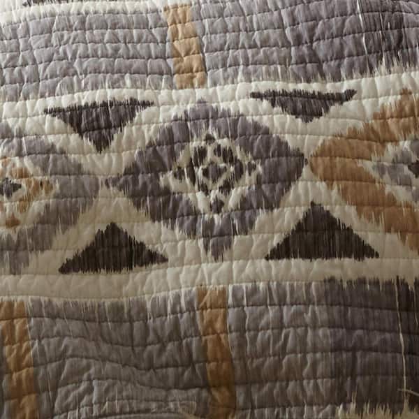 LEVTEX HOME Santa Fe Grey, Taupe, White Geometric Cotton King/Cal