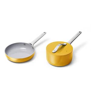 Non-Stick Ceramic Mini Fry Pan and Mini Sauce Pan Duo Marigold