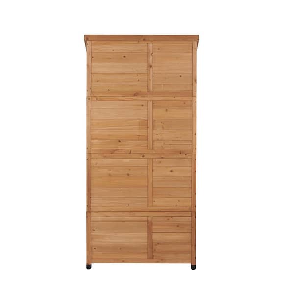 Tileon 2.8 ft. W x 1.5 ft. D Wood Shed with Double Door&Metal Top
