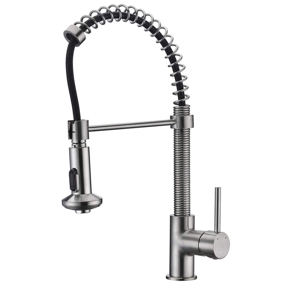 ANZZI KFHDX Brushed Nickel 16.5 in. H Pull Down Sprayer Kitchen