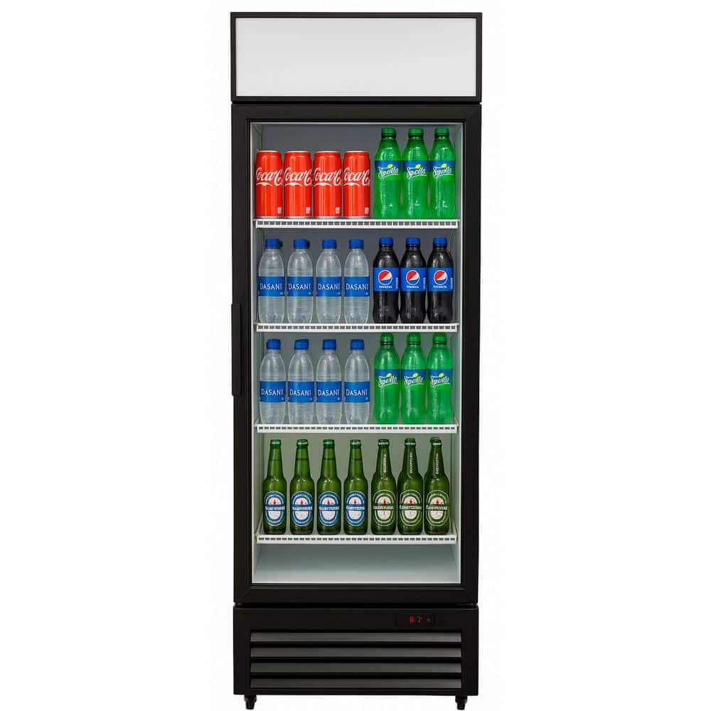 24.5 in. Glass Door Merchandiser Refrigerator in Black - 14.5 cu ft.