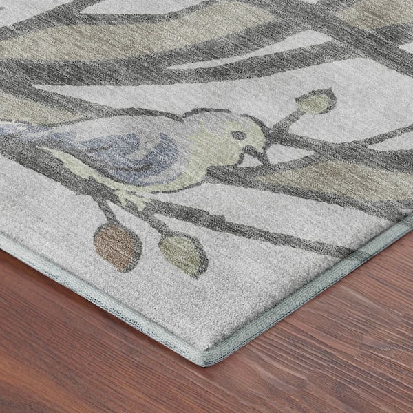 Mayfield Premium Machine Washable Abstract AMF2336 Beige 2 ft. x 7 ft. Runner Rug
