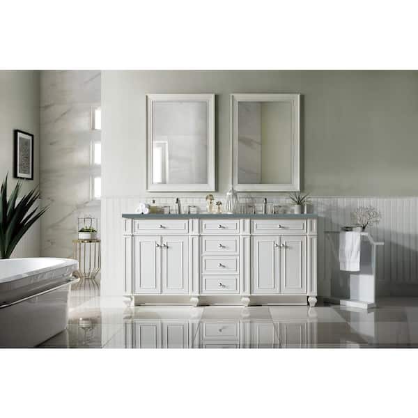 Bristol 72 in. W x 22.50 in. D x 32.8 in. H Double Bath Vanity Without Top in Bright White