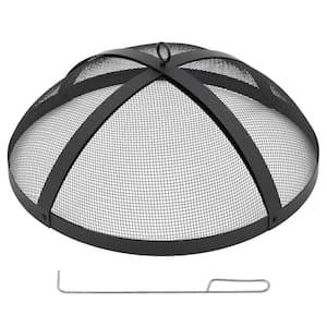 30 in. Outdoor Round Carbon Steel Mesh Fire Pit Spark Screen Cover