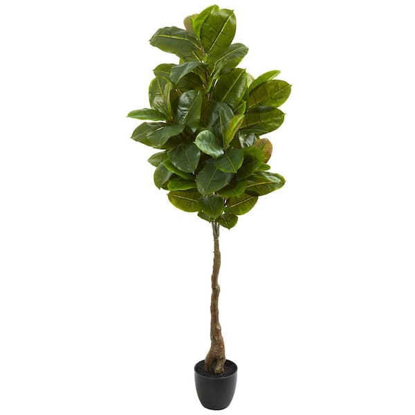 Nearly Natural 65 in. Rubber Leaf Artificial Tree (Real Touch)