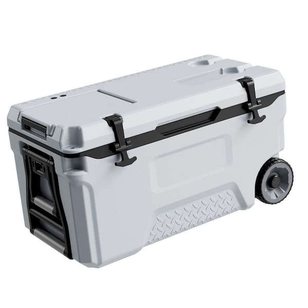 52 qt. Portable Cooler Wheeled Cooler Insulated Ice Chest for 48-Hour Cooling Lightweight and Leak-Resistant