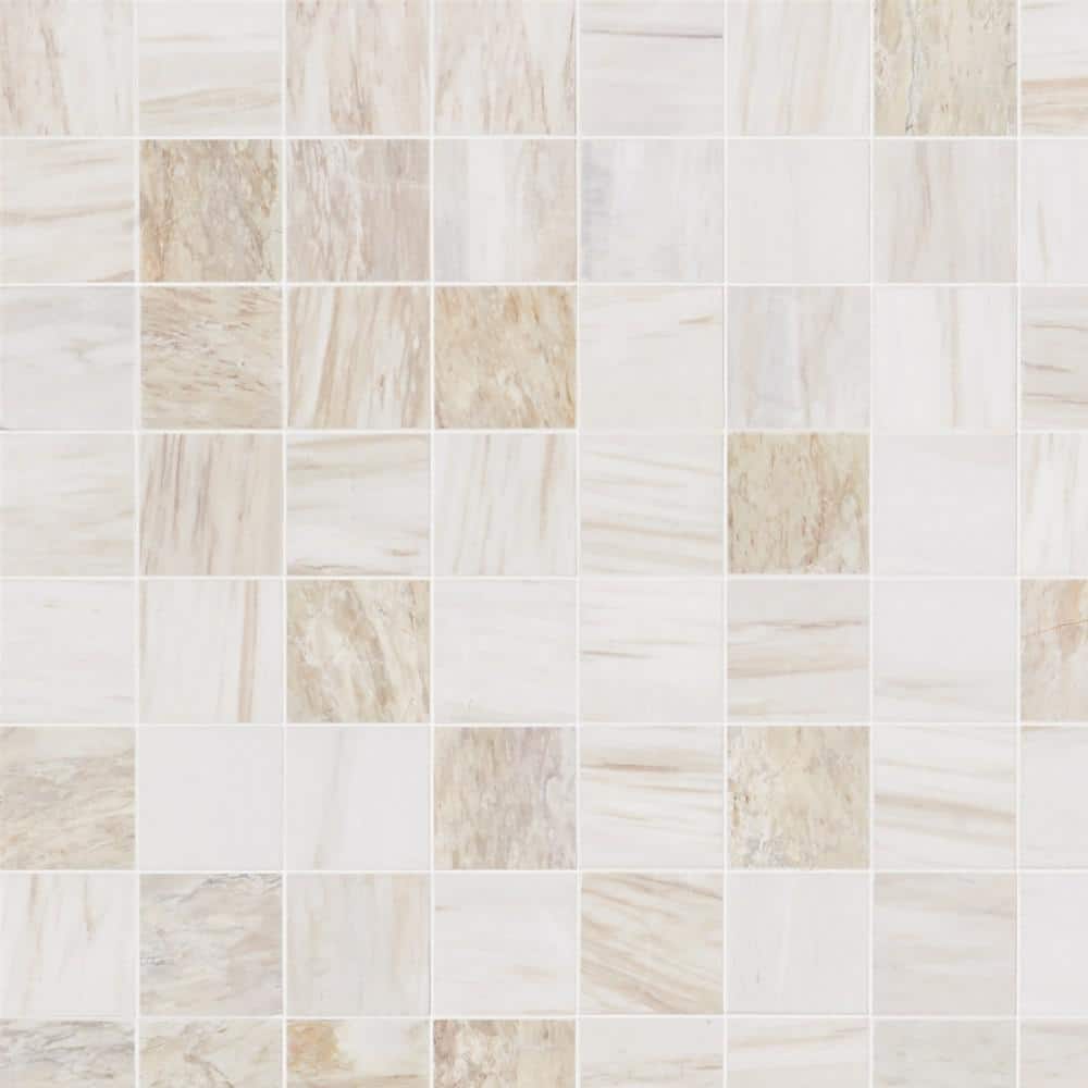 Sabbia Sand 4 in. x 0.39 in. Polished Marble Floor and Wall Mosaic Tile Sample price history on PriceWatchPro