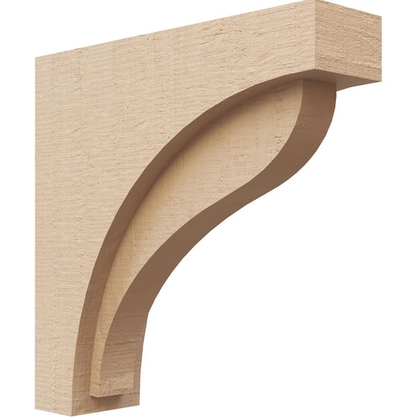Ekena Millwork 4 in. x 16 in. x 16 in. Thin Helena Rough Cedar Woodgrain TimberThane Corbel, Primed Tan