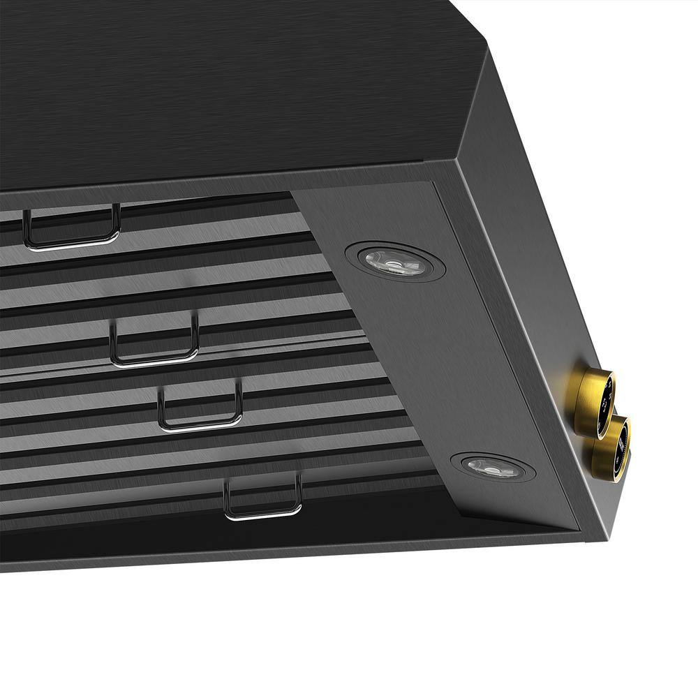 30-Inch Black Stainless Steel Under Cabinet Range Hood with LED Lights
