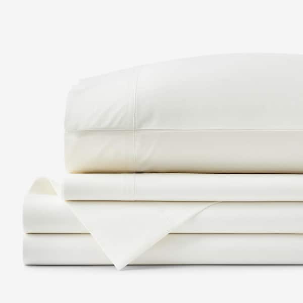 Legends Hotel Cream Supima Cotton Percale Queen Sheet Set