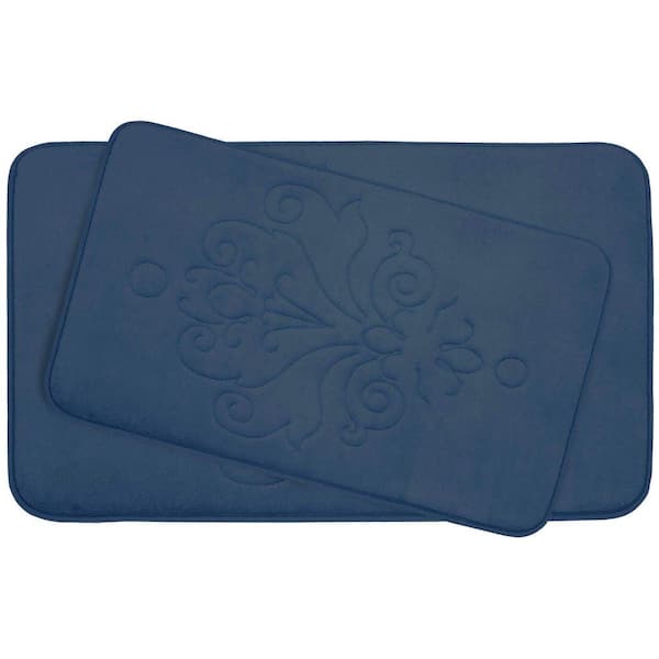 BounceComfort Reve Dusty Blue Memory Foam 2-Piece Bath Mat Set