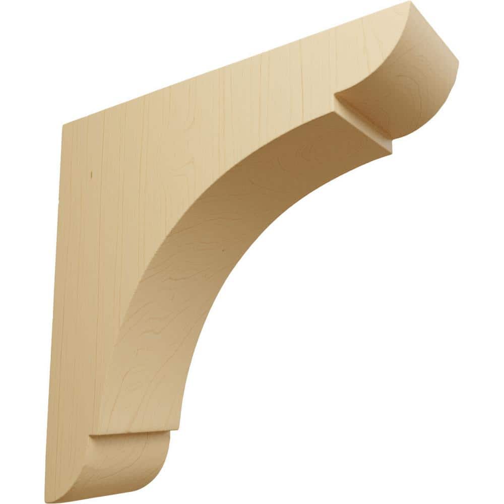 Small Alder Wood Decorative Corbel Bracket, 6" x 6"