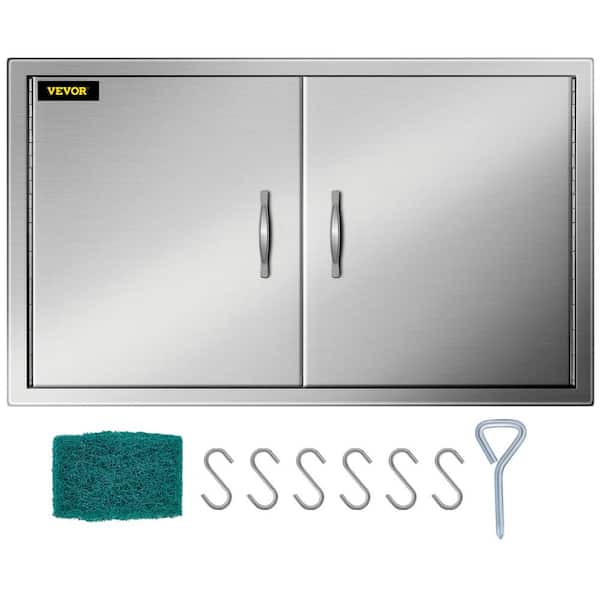 Outdoor Kitchen Doors 36 in. W x 21 in. H Double BBQ Door Stainless Steel BBQ Access Door