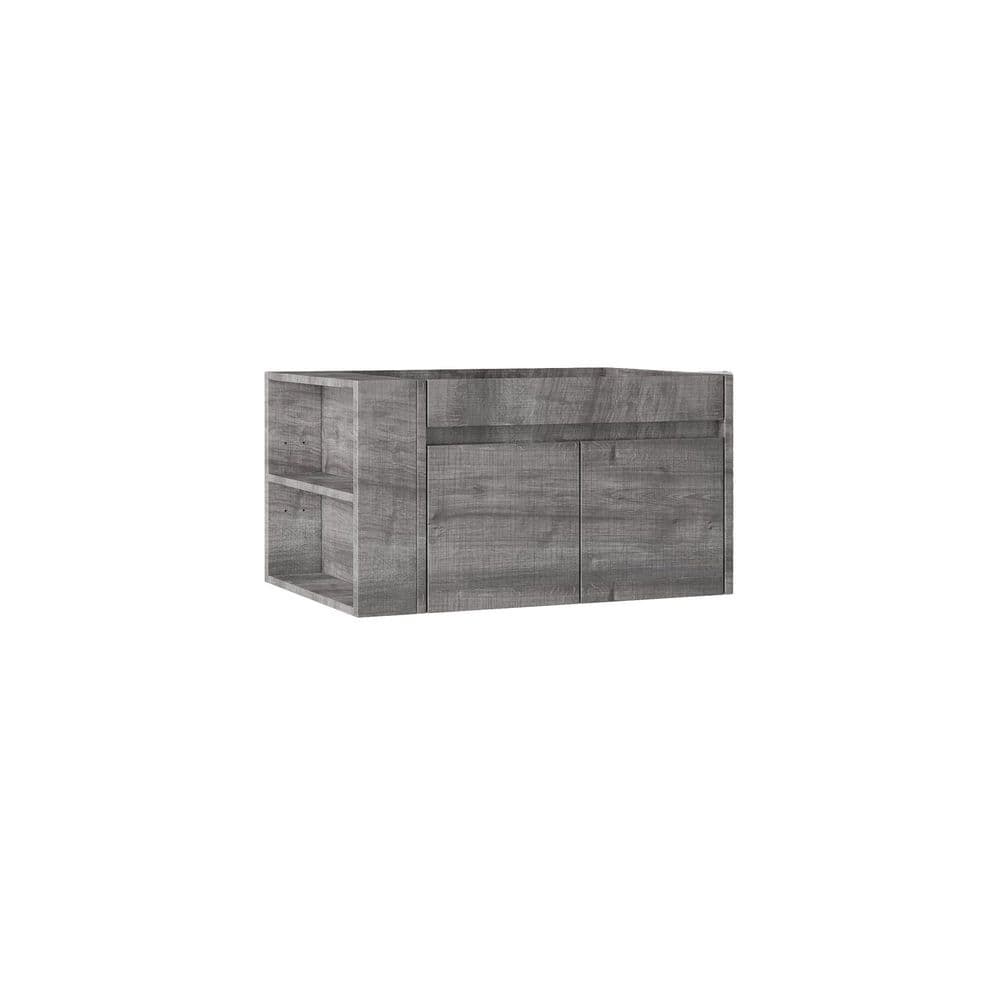 30 in. Bath Vanity Cabinet without Top in Grey with Double Doors, Interior Storage, Open Side Storage Compartment price history on PriceWatchPro