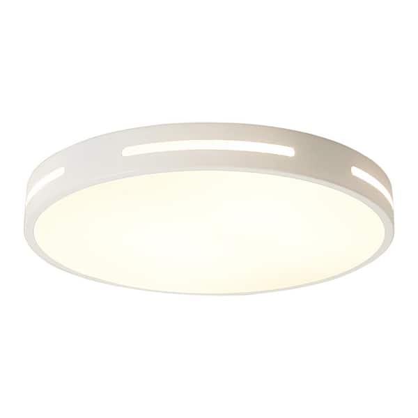 aiwen 19.7 in. 1-Light White Simple Circle 3-Tone LED Flush Mount Home  Hollow Design Ceiling Lighting PZE-951-WH - The Home Depot