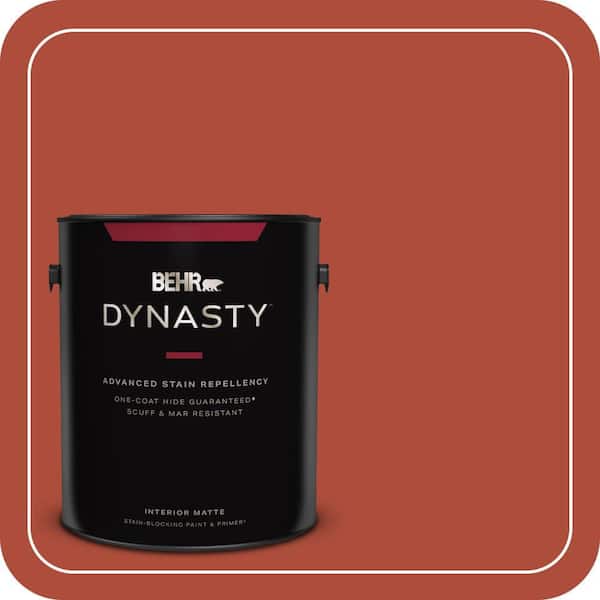BEHR DYNASTY 1 gal. #MQ4-35 Torch Red One-Coat Hide Matte Interior Stain-Blocking Paint & Primer