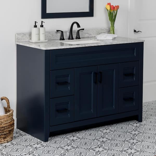 Ridge 48 in. W x 22 in. D x 34 in. H Bath Vanity Cabinet without Top in Deep Blue