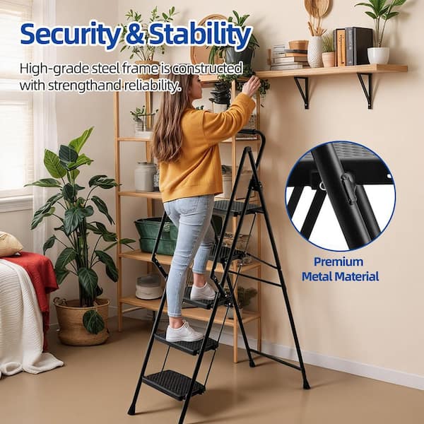 5-Step Steel Lightweight Folding Step Stool (10 ft. Reach), 500 lbs. Load Capacity Type IAA Duty Rating