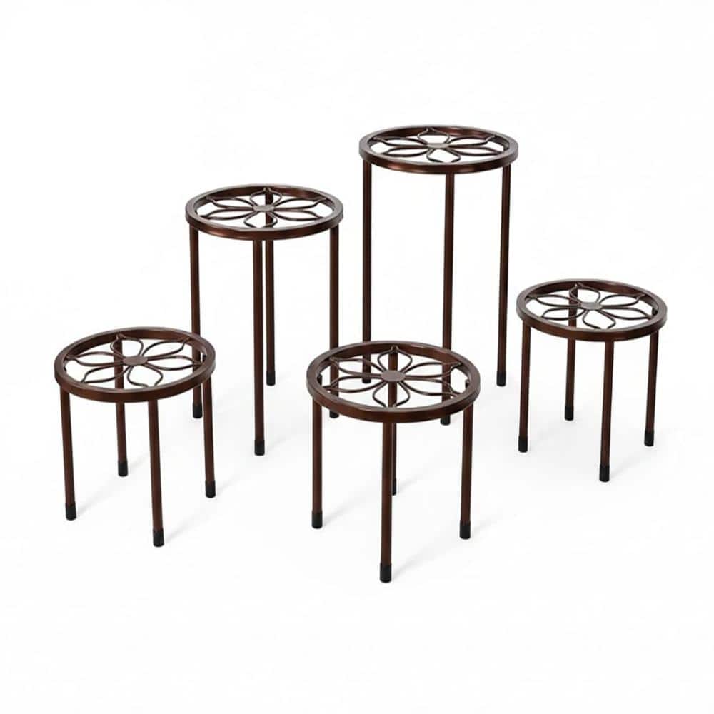 "11.8"" Brown Heavy Duty Round Metal Plant Holders, Set of 5" price history on PriceWatchPro