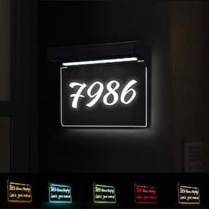 Solar Powered House Numbers Address Sign Dusk to Dawn Waterproof Outdoor Plaque Light with 2 Lighting Modes