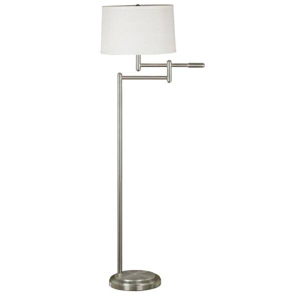 Kenroy Home Theta 60 In Brushed Steel, Home Depot Floor Lamps With Swing Arm