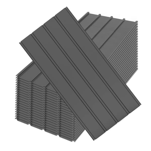 25-Pieces 60 in. W x 20 in. H Metal Garden Galvanized Roofing Metal Siding Panels with Steel Screws for Pergola Shed