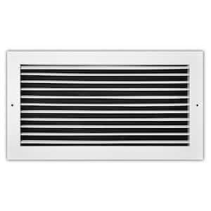 16 in. x 8 in. Steel Fixed Bar Return Air Grille in White