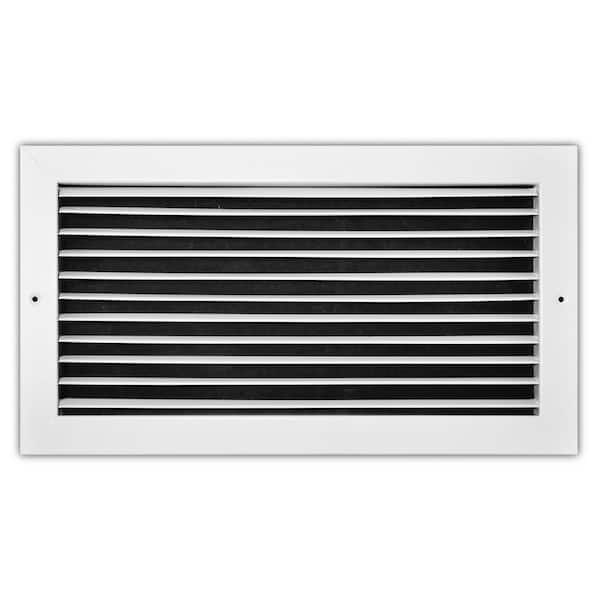 Everbilt 16 in. x 8 in. Steel Fixed Bar Return Air Grille in White