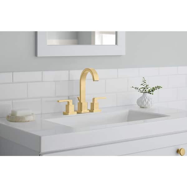 Farrington 8 in. widespread Double-Handle Bathroom Faucet in Matte Gold