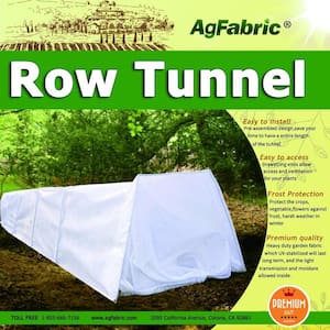 10 ft. L x 23 in. W x 15 in. H Grow Tunnel for Plants Windowed Row Tunnel with Ply Film, Plant Cover & Frost Blanket