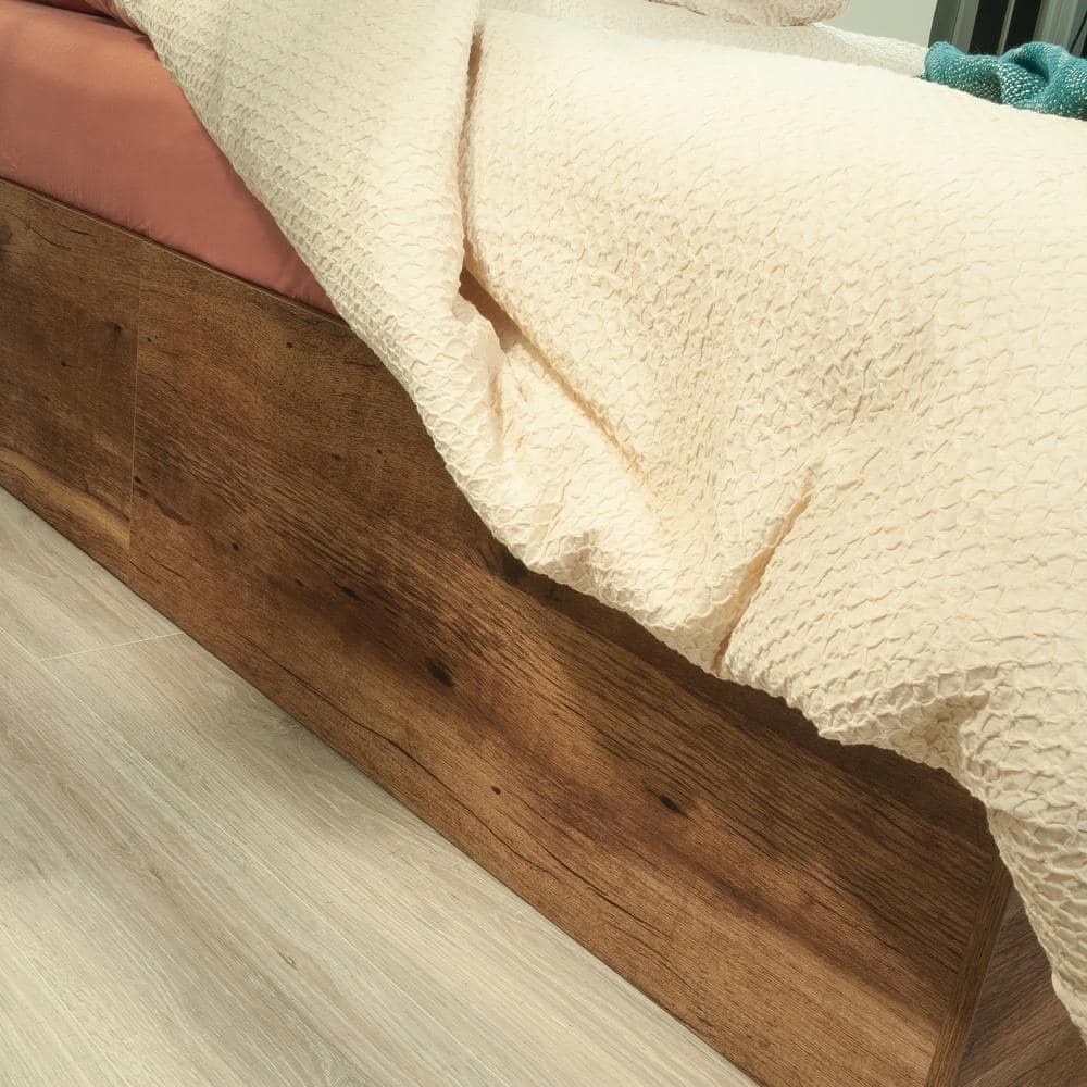 Vintage Oak Twin Captain's Bed with Storage Drawers