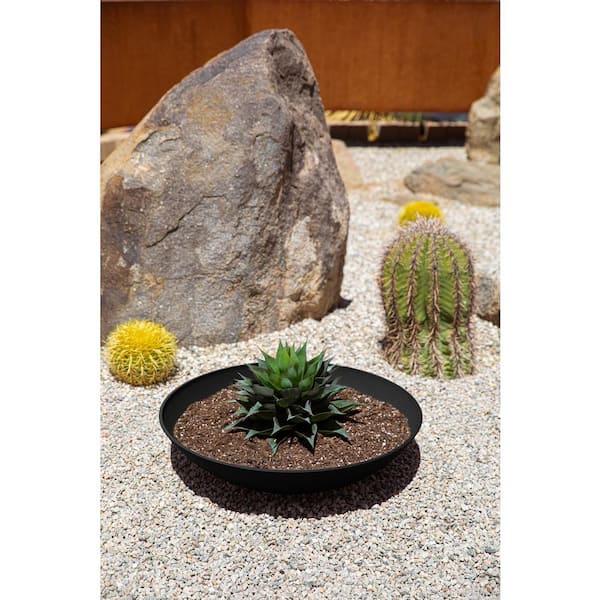 Lane Bowl 24 in. Black Plastic Round Planter