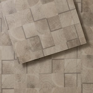 FabCore Oak Block 28 MIL x 12 in. W x 24 in. L Adhesive Waterproof Vinyl Tile Flooring (36 sqft/case)