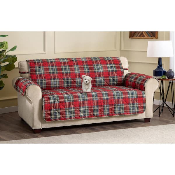 Innovative Textile Solutions Tartan Plaid XL Multi-Color Polyester Secure  Fits on Sofa Cover 1-Piece 9825XLSMulti - The Home Depot