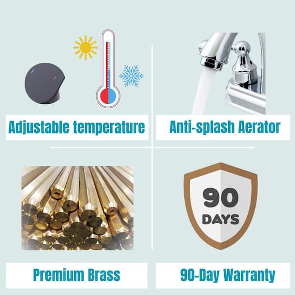 Single Handle Pull Out Sprayer Kitchen Faucet with LED Temperature Display in Brushed Gold