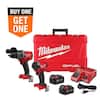 Milwaukee M18 FUEL 18V Lithium-Ion Brushless Cordless Hammer Drill and Impact Driver Combo Kit (2-Tool) with 2 Batteries 3697-22