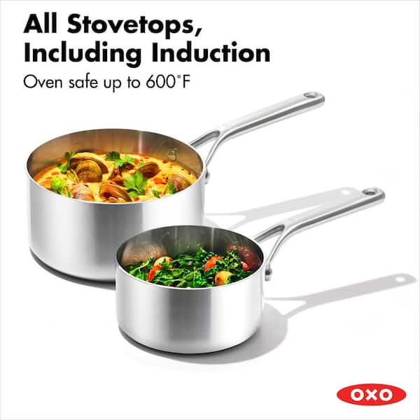 OXO Good Grips Pro Tri Ply Stainless Steel Nonstick Cookware Pots