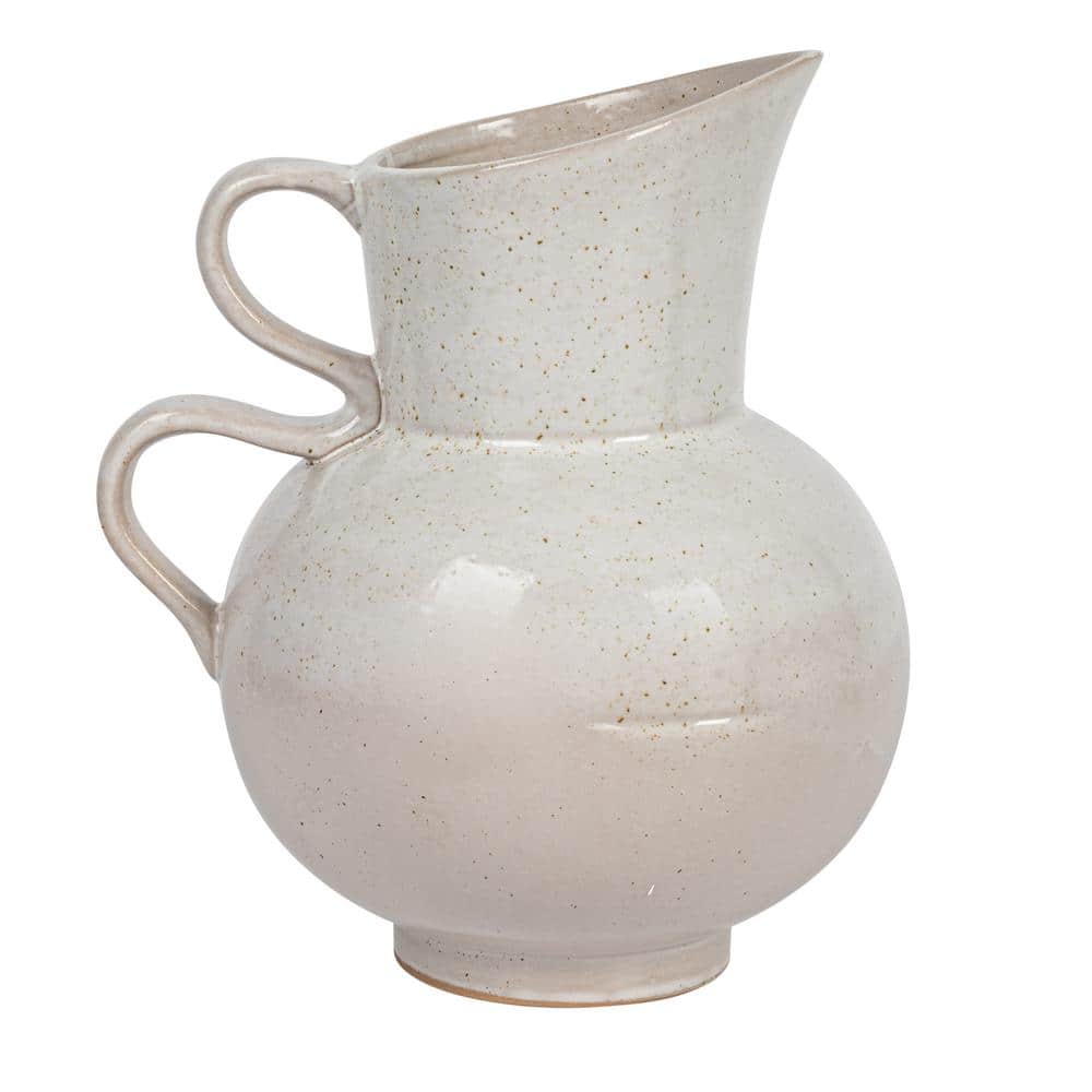 Speckled Cream Stoneware Planter Pot with Knob Details