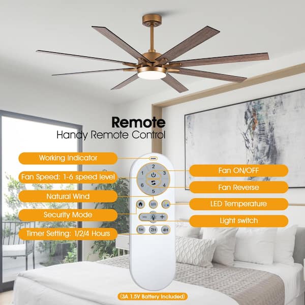 matrix decor 65 in. LED Indoor Gold DC Motor Ceiling Fan