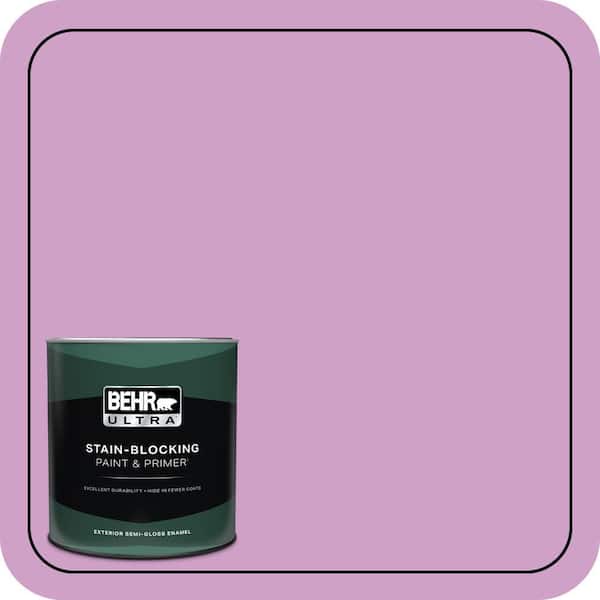 BEHR ULTRA 1 qt. #670B-4 Geranium Bud Semi-Gloss Enamel Exterior Paint ...