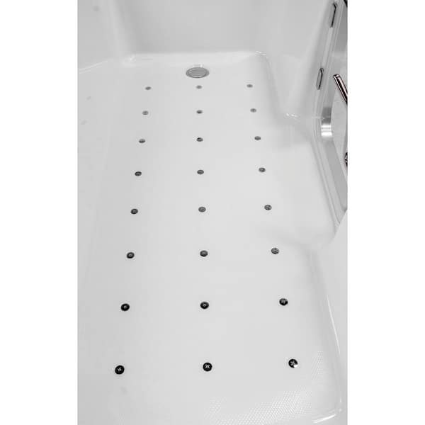 Laydown 72 in. Walk-in Air Bath Bathtub in White with Right Hinged Middle Glass Door, 5 PC Fast Fill Faucet, Right Drain