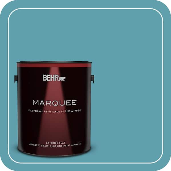 BEHR MARQUEE 1 gal. #BIC-53 Turquoise Flat Exterior Paint & Primer