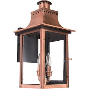 Chalmers 1-Light Aged Copper Outdoor Wall Lantern Sconce