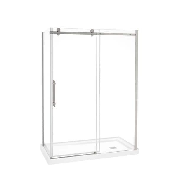 Odyssey SC 60 in. x 32 in. x 78 in. 8mm Sliding Shower Door for Corner Installation with Clear glass in Brushed Nickel